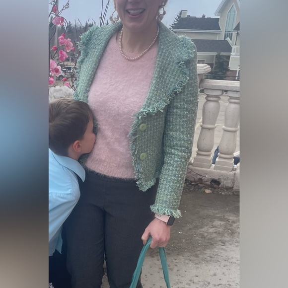 Pastel tweed look blazer - Picture 3 of 7